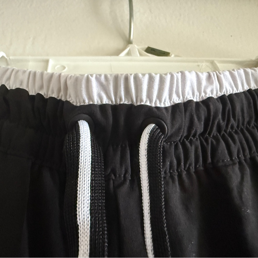Athleta Black Track Suit with White Stripes medium petite - Picture 7 of 11